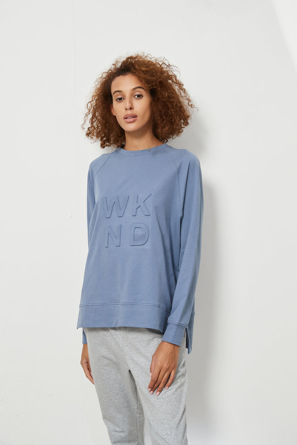 Embossed Sweat Faded Blue